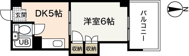 第6佐野ビル(1DK/4階)の間取り写真