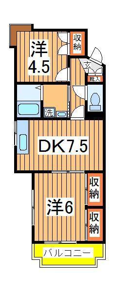 アビタシオン新柏(2DK/1階)の間取り写真