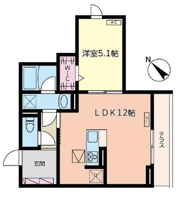 LUSSOIII(1LDK/1階)の間取り写真