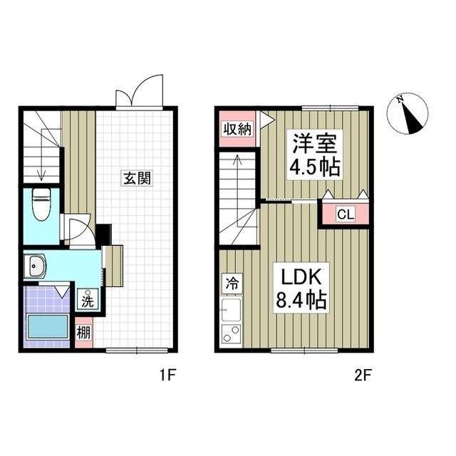 MELDIA茅ヶ崎(1LDK/1階)の間取り写真
