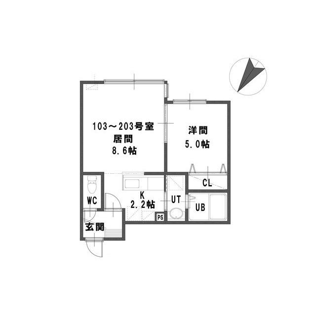 ルミエール栄通南(1LDK/1階)の間取り写真