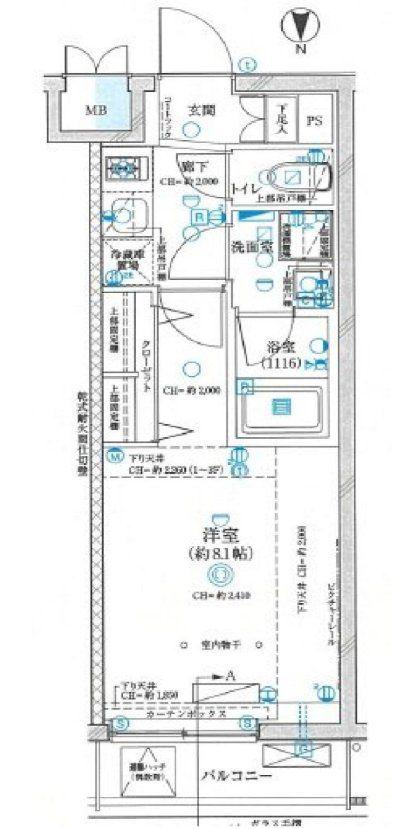 GRAN PASEO神楽坂II(1K/1階)の間取り写真