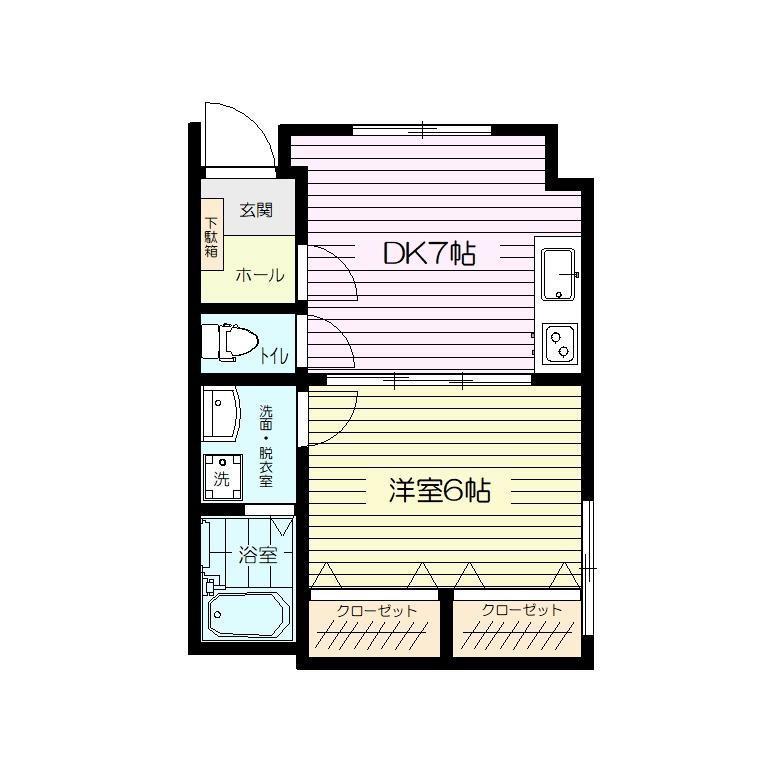古性様貸室(1DK/1階)の間取り写真