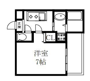 アッシュメゾン天王寺(1K/3階)の間取り写真