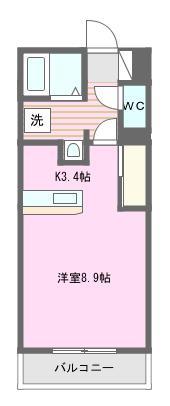 グランストーク初生(1K/1階)の間取り写真