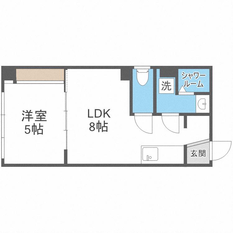CITY SPIRE立売堀(1LDK/5階)の間取り写真