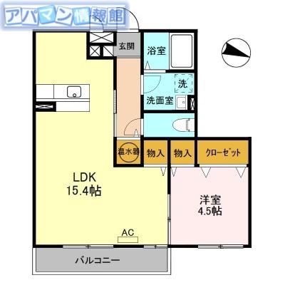 リヴェール山田(1LDK/3階)の間取り写真