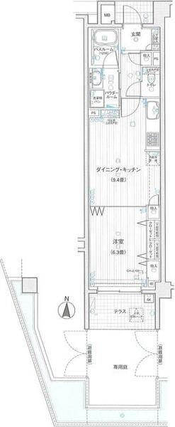 日神パレステージ光が丘南(1DK/1階)の間取り写真