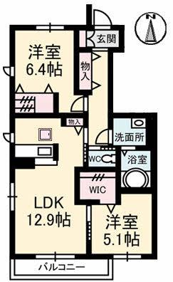 プロヌーブ福島(2LDK/1階)の間取り写真