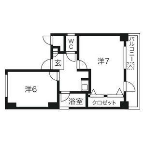 イチフシ(2K/1階)の間取り写真