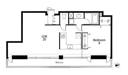 VILLA RONDO(1LDK/3階)の間取り写真