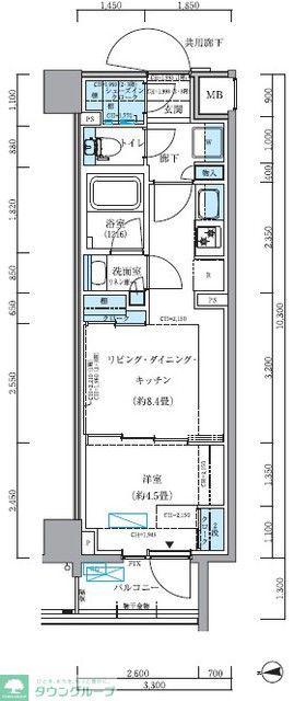 パークアクシス品川シーサイド(1LDK/3階)の間取り写真