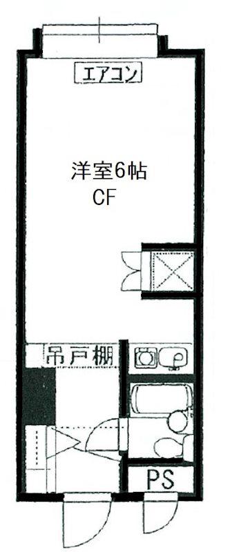 エステ新丸子(ワンルーム/2階)の間取り写真