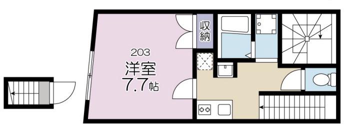 RMO アールエムオー(1K/2階)の間取り写真