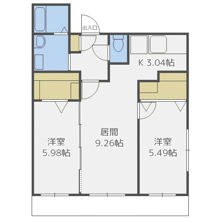 GARDEN TERRACE4C(2LDK/4階)の間取り写真