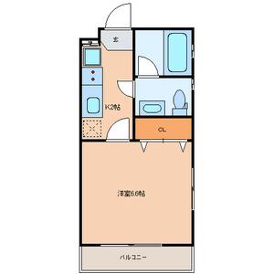 ビオトープ多摩川(1K/2階)の間取り写真