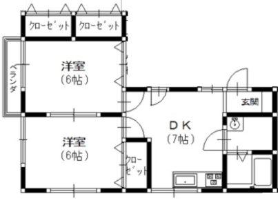 T・Mコーポラス A(2DK/1階)の間取り写真