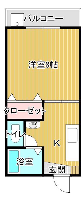 カレンハイツ(1K/1階)の間取り写真