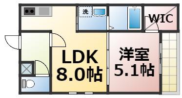 フジパレス城東東中浜(1LDK/2階)の間取り写真