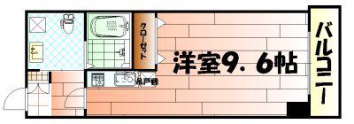 ハイコート浅野(ワンルーム/4階)の間取り写真