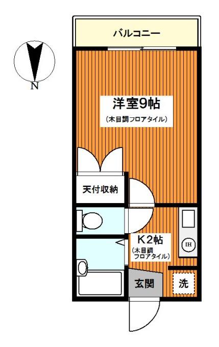 サンビレッジ(1K/1階)の間取り写真