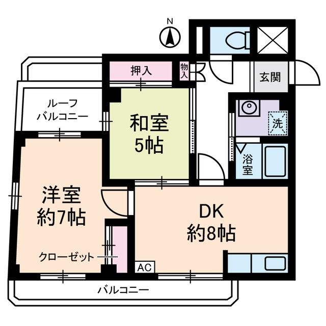 マインドホームズ(2DK/5階)の間取り写真
