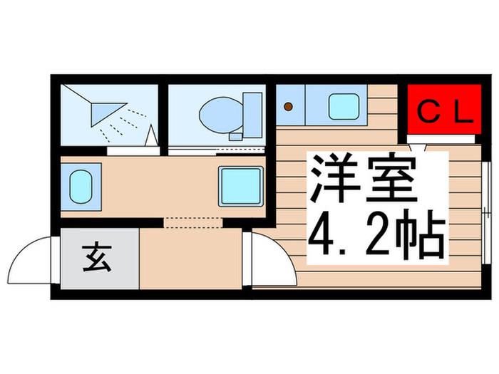ROSSO高柳(ワンルーム/1階)の間取り写真