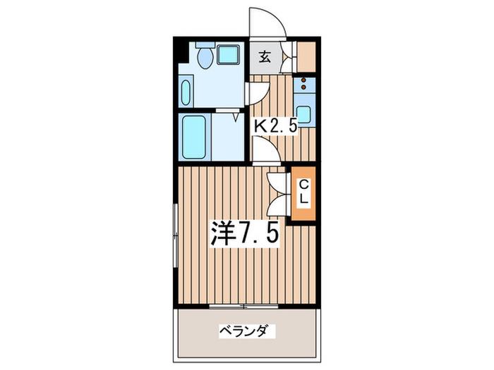 レジデンスヤマト(1K/2階)の間取り写真