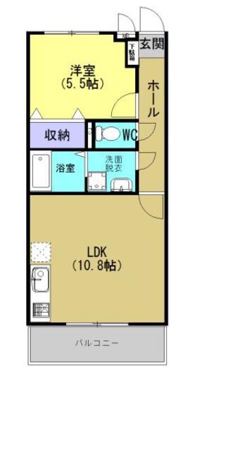 ユーミー今市(1LDK/3階)の間取り写真