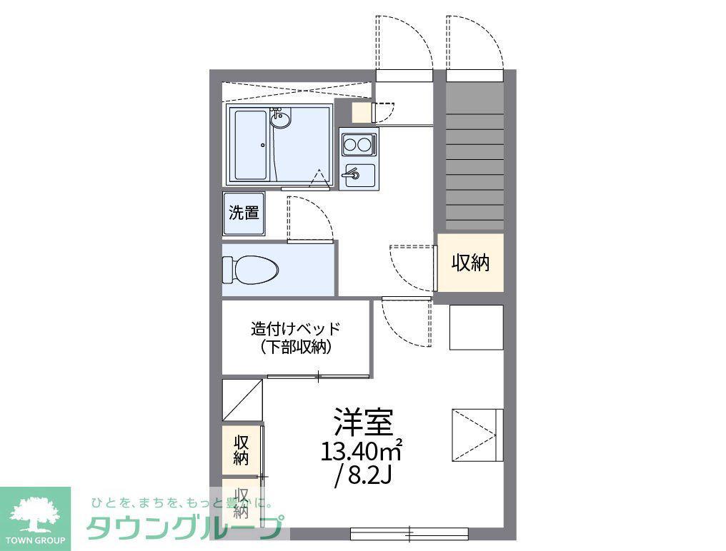 レオパレス山花(1K/1階)の間取り写真