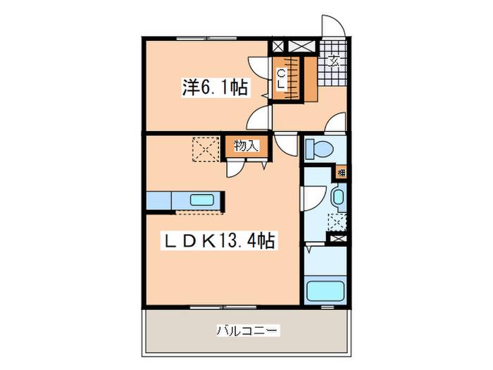 ブリリアントコート(1LDK/3階)の間取り写真