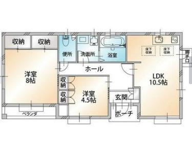 スマイルート港南中央(2LDK/1階)の間取り写真