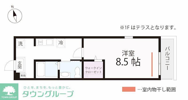 QUIET CRAB HOUSE 花月(1K/2階)の間取り写真
