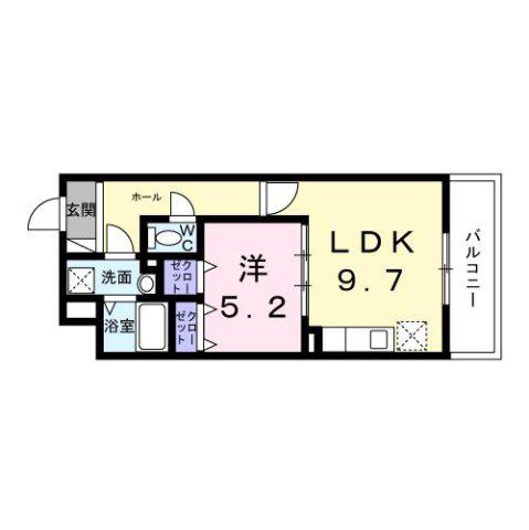ウィングコート天王寺(1LDK/3階)の間取り写真