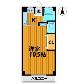 FAMILLEANZAI(1K/2階)の間取り写真