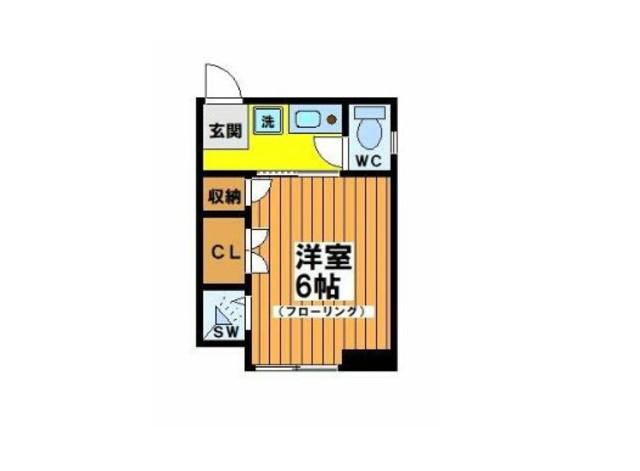東ビル(ワンルーム/4階)の間取り写真