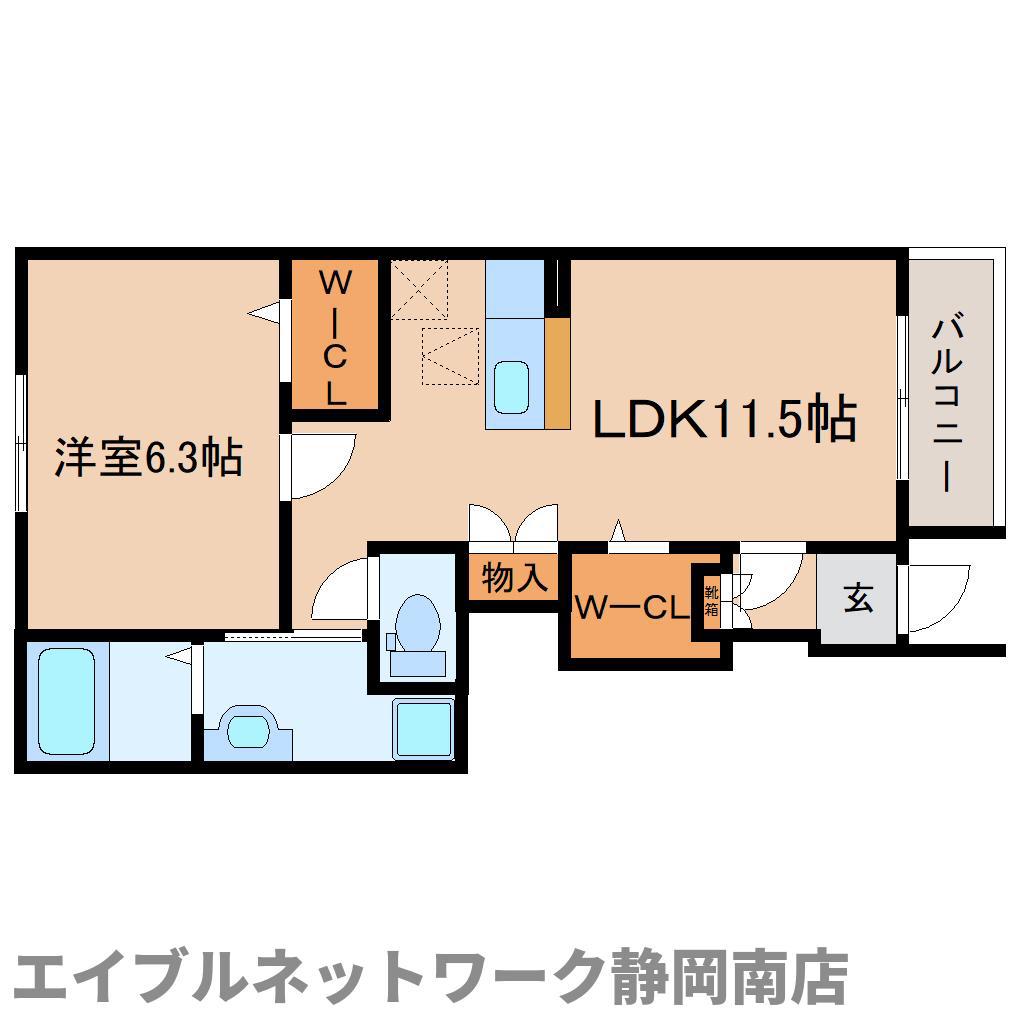 プロスペル(1LDK/1階)の間取り写真