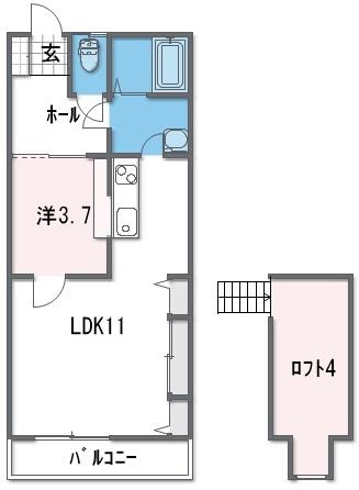 グレイス伍番館(1LDK/2階)の間取り写真