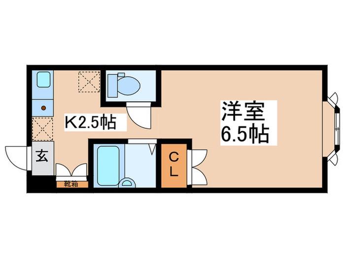 VIVAラムシカ(1K/B1階)の間取り写真