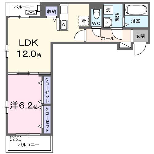 小室町アパート(1LDK/2階)の間取り写真