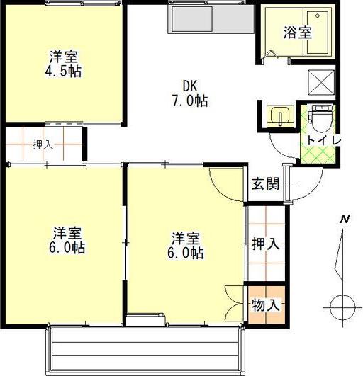 ベルアネックス(3DK/2階)の間取り写真