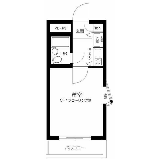 アサカシオン大岡山(1K/3階)の間取り写真