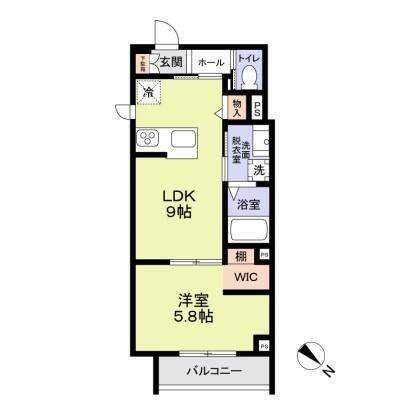 ヴィラ赤木屋 喜多見(1LDK/2階)の間取り写真