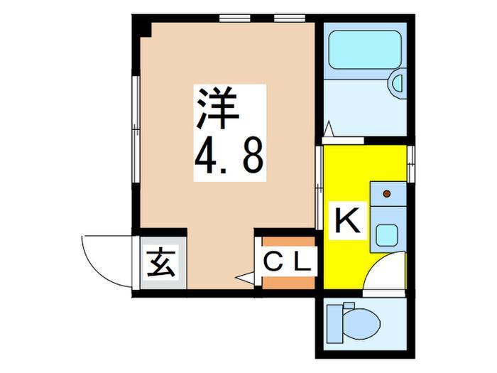 AQUT V(1K/1階)の間取り写真