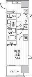 グレンパーク新大阪II(1K/13階)の間取り写真
