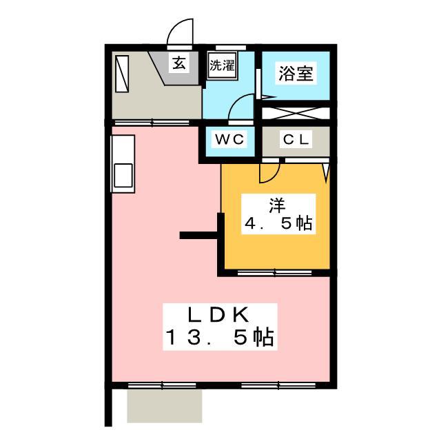 タウニィマキB(1LDK/1階)の間取り写真