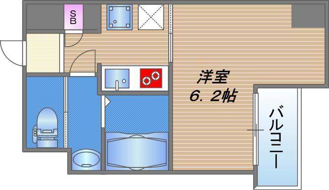 ARTIZA森ノ宮D.C(1K/5階)の間取り写真
