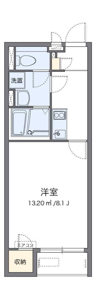 クレイノプルメリア(1K/2階)の間取り写真