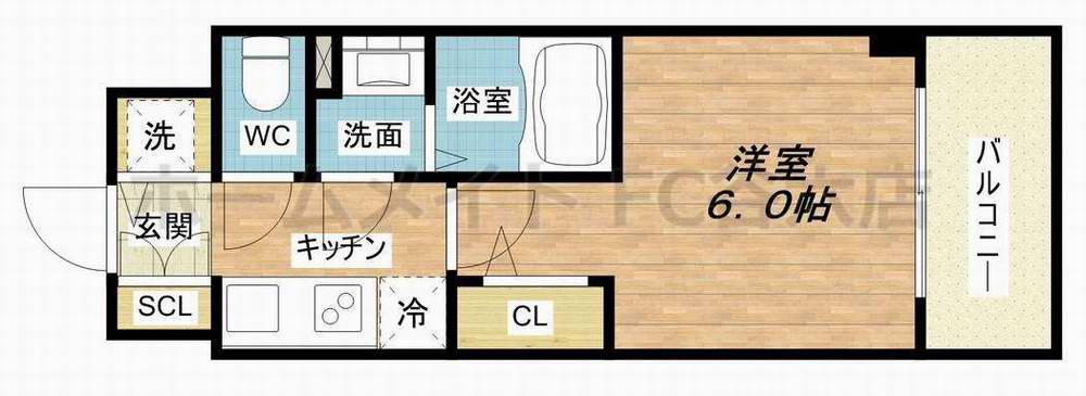 エスリード大阪城テラス(1K/10階)の間取り写真