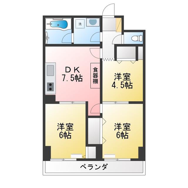 藤和大口コープII(3DK/2階)の間取り写真